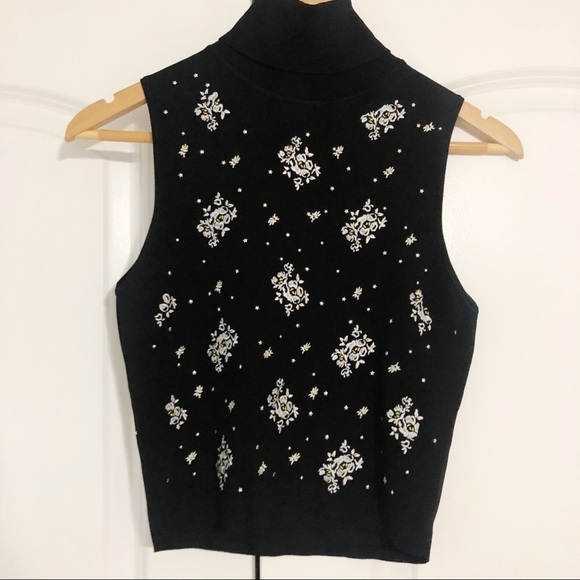 Cinq A Sept Stardust cropped turtleneck top sz S - Picture 7 of 13